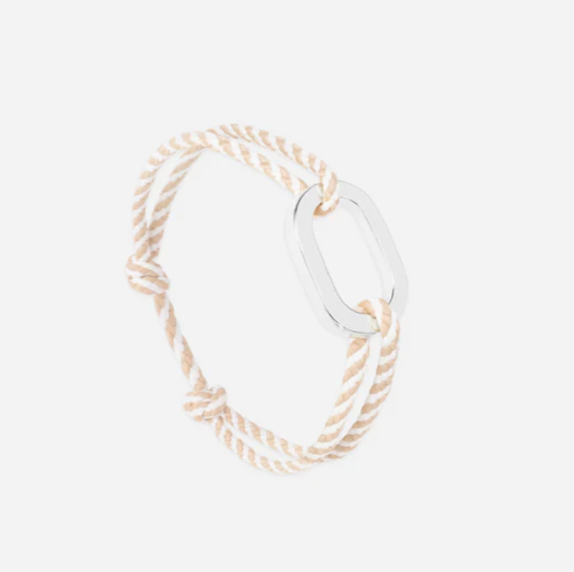 Bracelet Maillon Plat 22mm Plaqué Argent - Virer