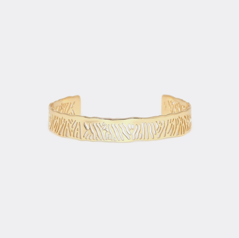 Bracelet jonc métal ajouré taille M doré - Water Lily