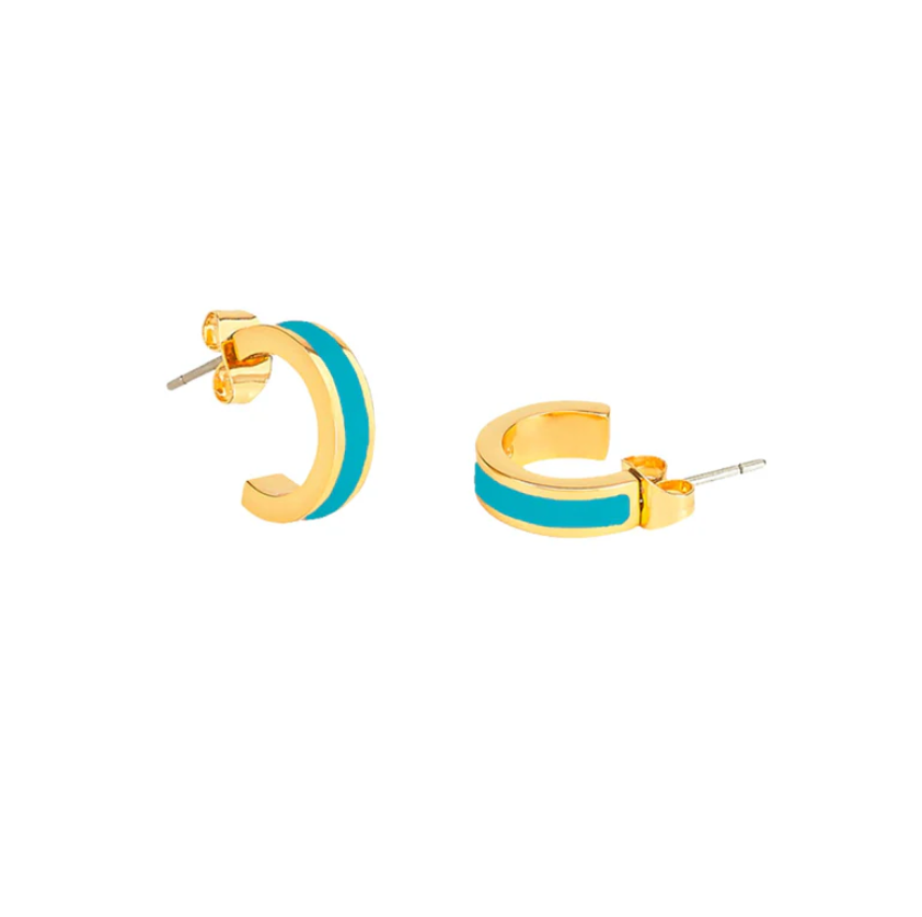 Mini Créoles Bangle - Bleu turquoise