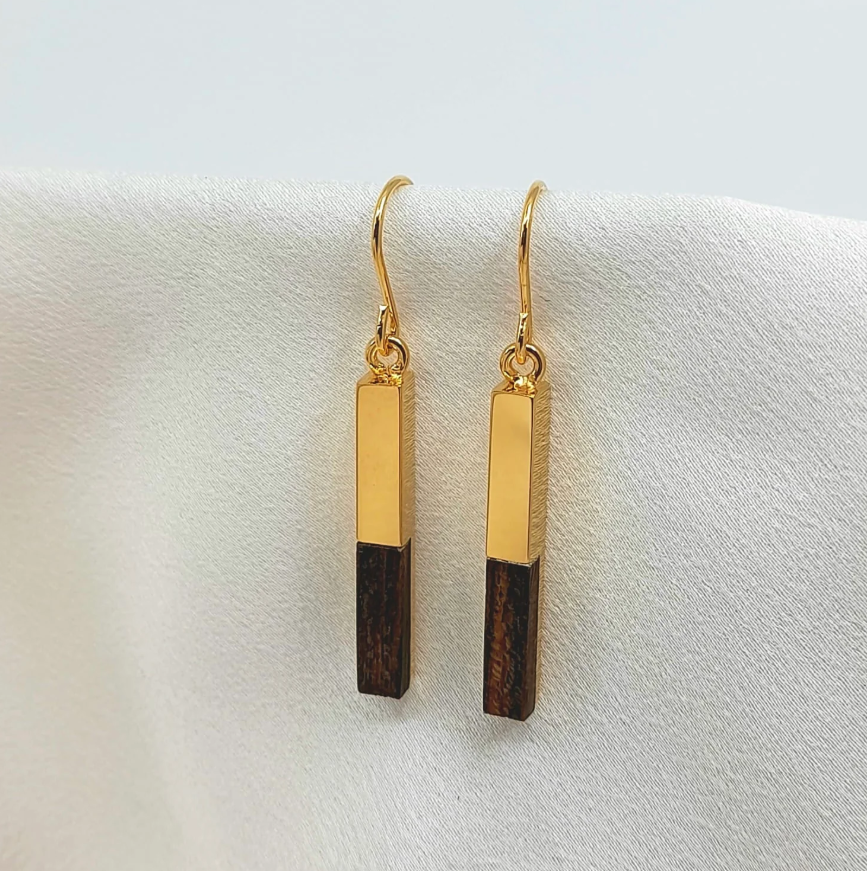 Boucles d\'oreilles MJ PF - Bois de Bocote