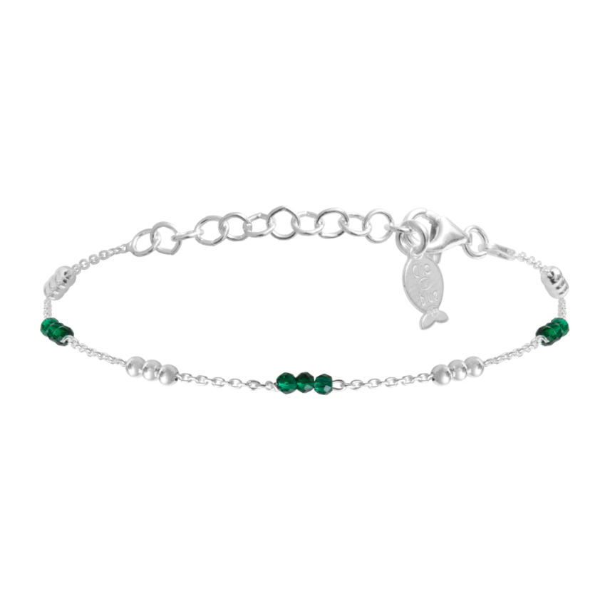 Bracelet Zelda - Argent & Emeraude