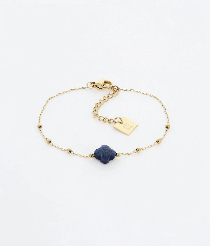 Bracelet Velasquez - Acier doré & Lapis lazuli
