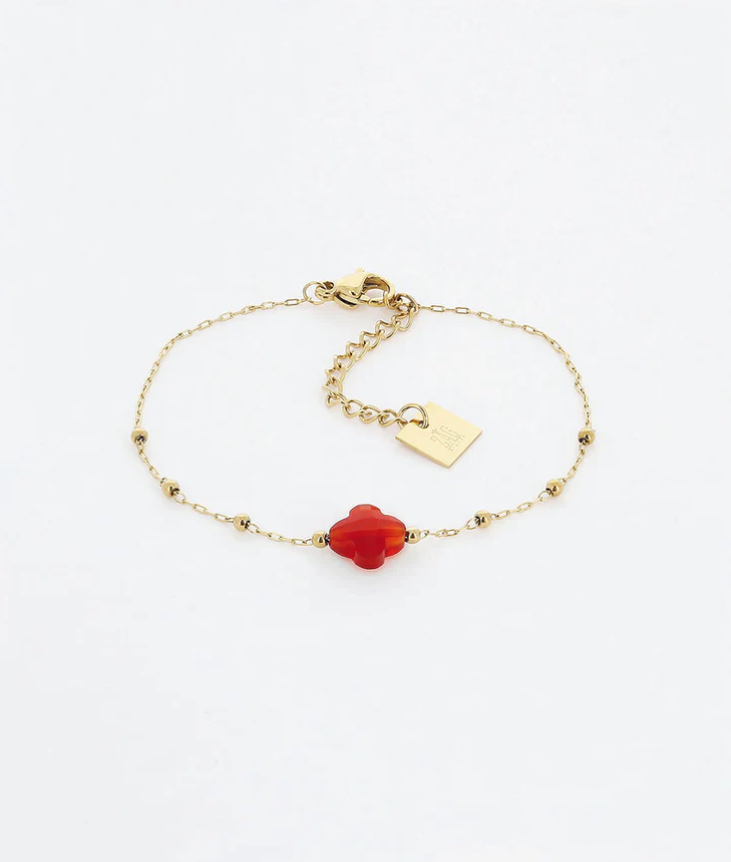 Bracelet Velasquez - Acier doré & Cornaline