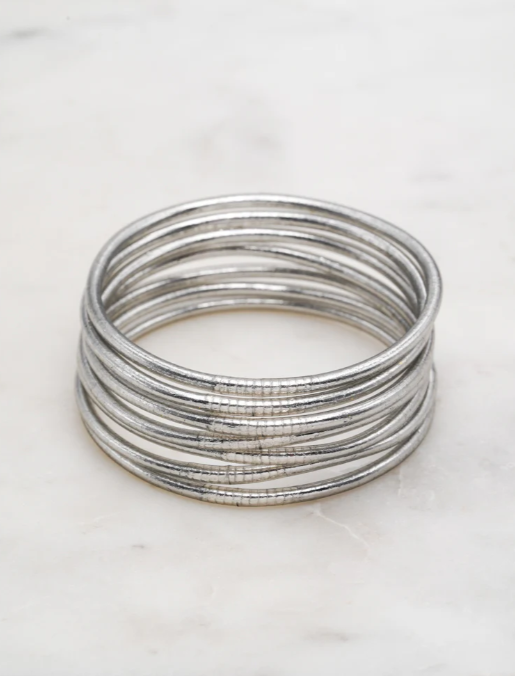 Bracelet bouddhiste fin - Dark Silver