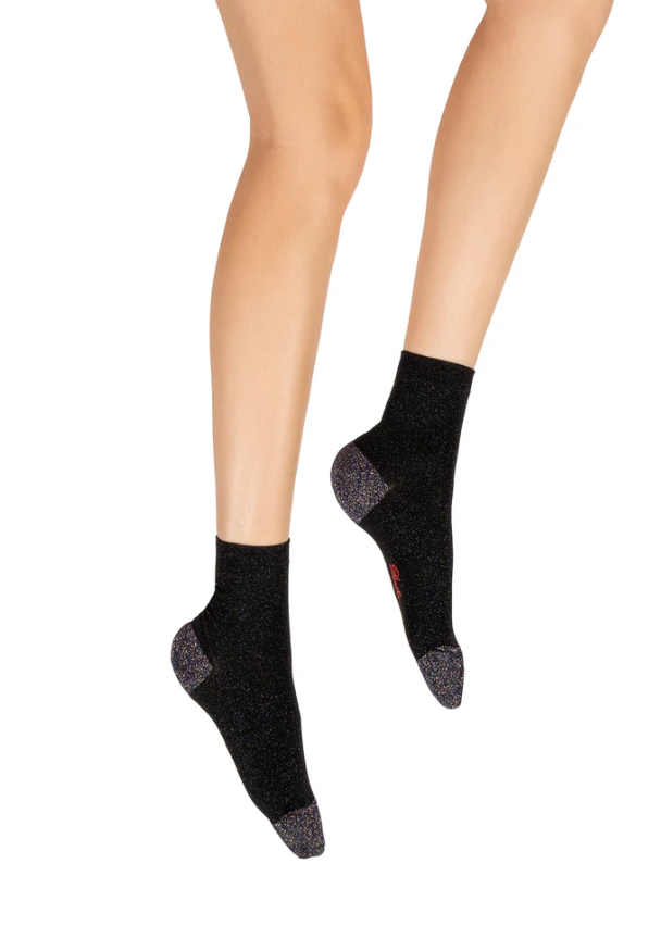 Chaussettes pailletées femme - Noir et marine