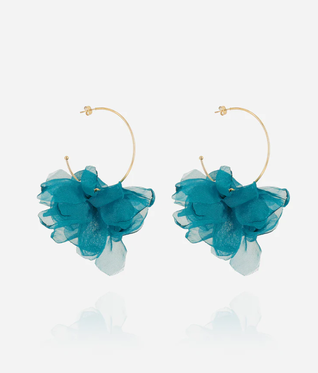 Boucles d\'oreilles Cayetana - Acier doré & Bleu