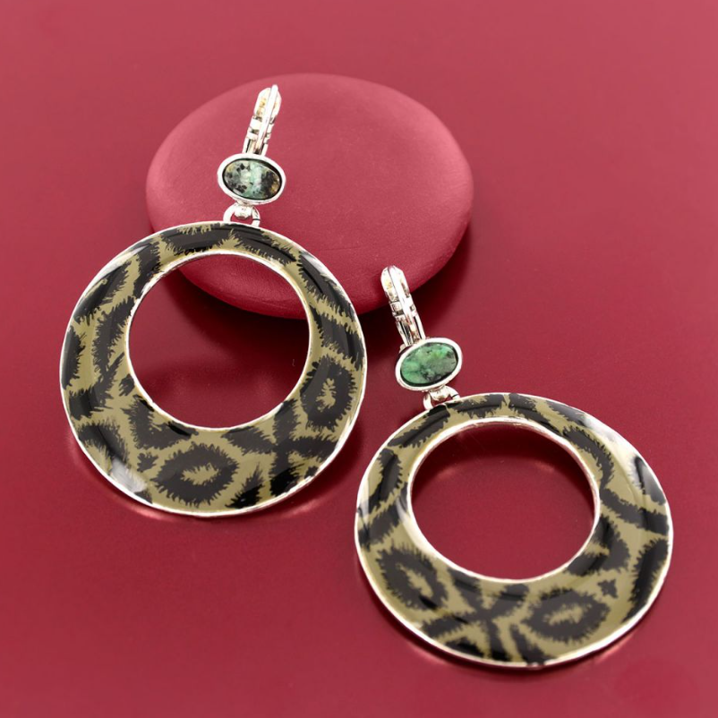Dormeuses Tabby - Argent noir