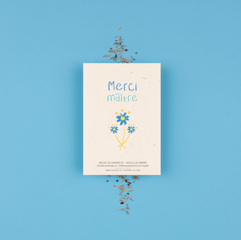 Sachet de graines à offrir - Merci maître