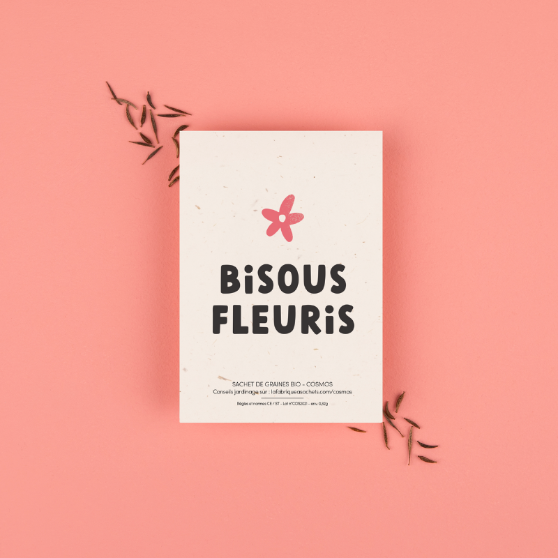 Sachet de graines à offrir - Bisous fleuris