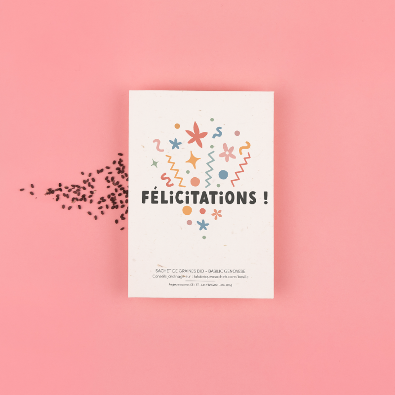 Sachet de graines à offrir - Félicitations