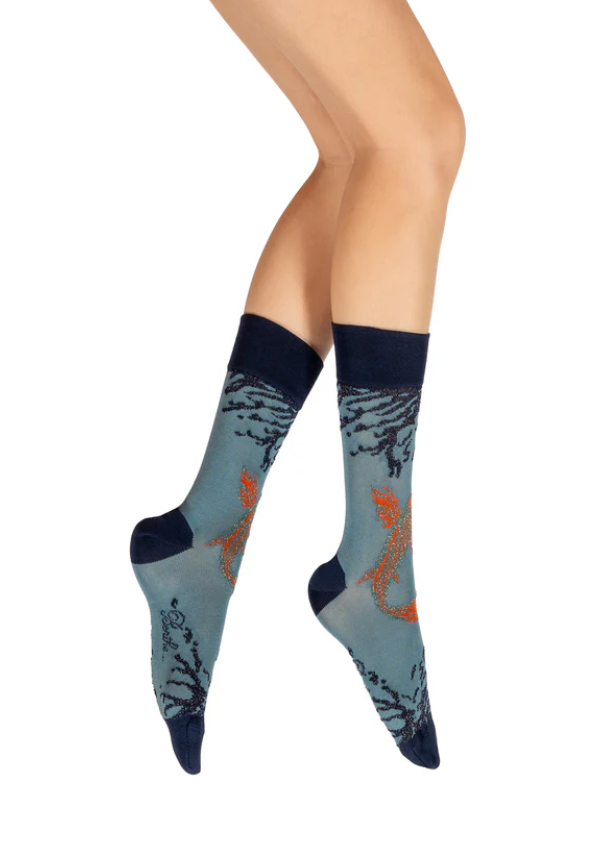 Chaussettes femme fil d\'Ecosse - Poisson Japonais