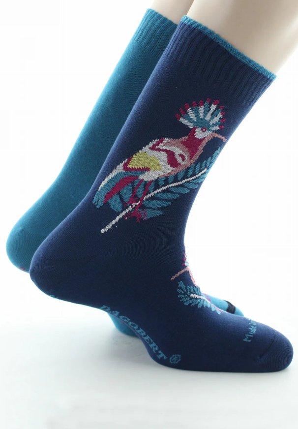 Chaussettes réversibles homme Huppe fasciée en coton - Bleu amiral