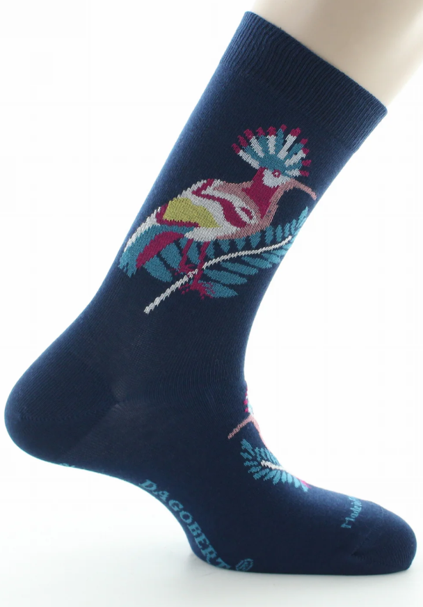 Chaussettes homme Huppe fasciée en coton - Bleu amiral