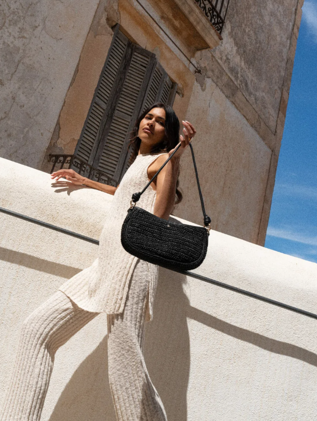 Sac Scarlett - Raphia noir