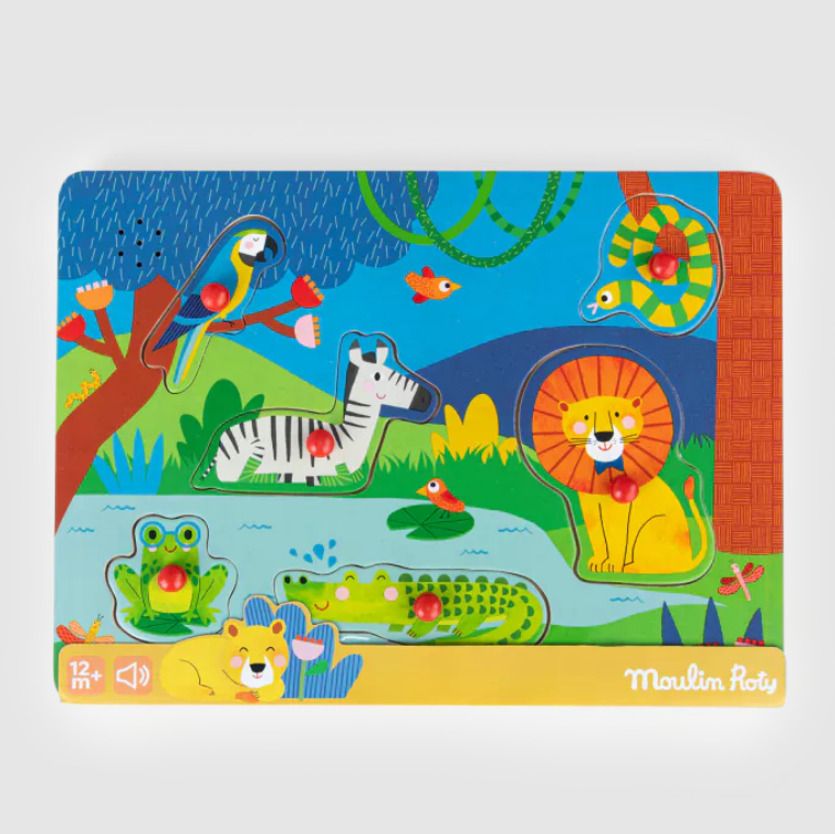Puzzle sonore animaux en bois - Les Toupitis