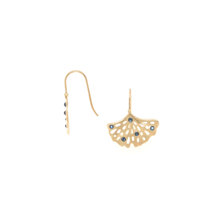 Boucles d\'oreilles crochets ginkgo