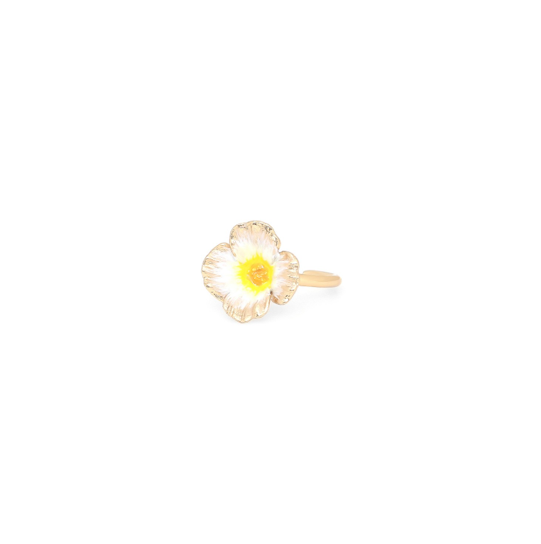 Bague ajustable fleur blanche - Betty