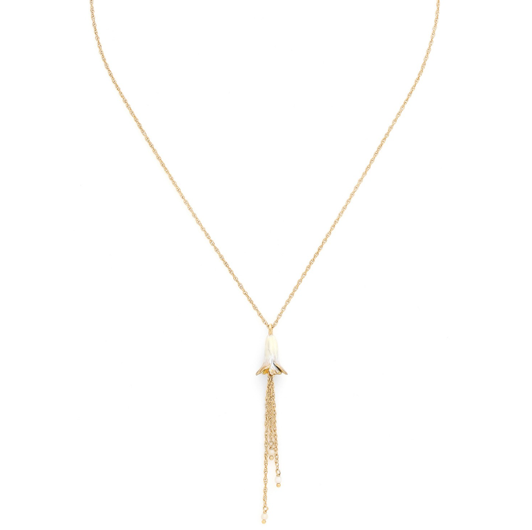 Collier pendentif de fleur blanc - Betty