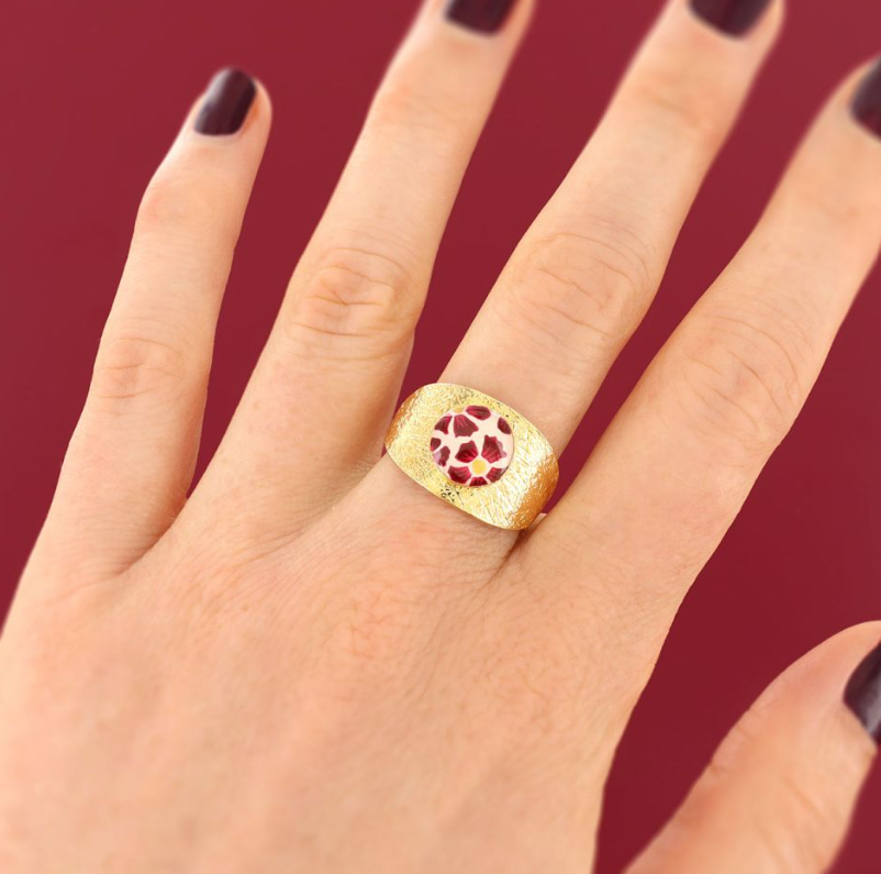 Bague Magnolia - Doré rouge