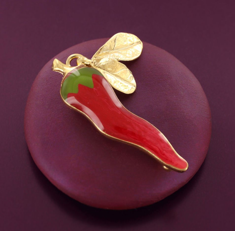 Broche Paprika - Doré rouge