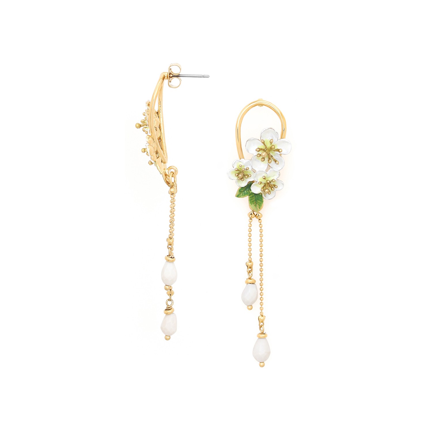 boucles oreilles poussoir 2 pampilles hana 2