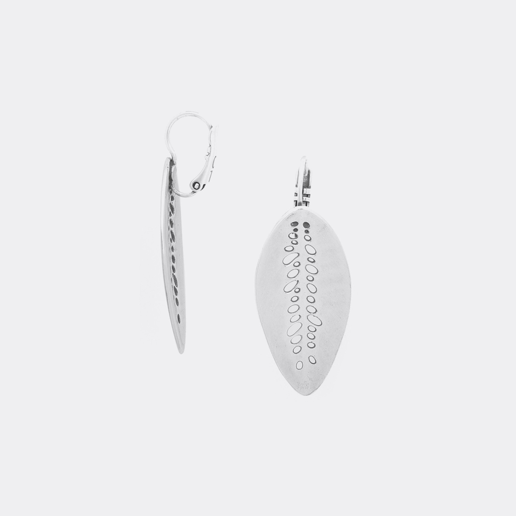boucles doreilles dormeuses feuille argentee rhaphi oritao 1