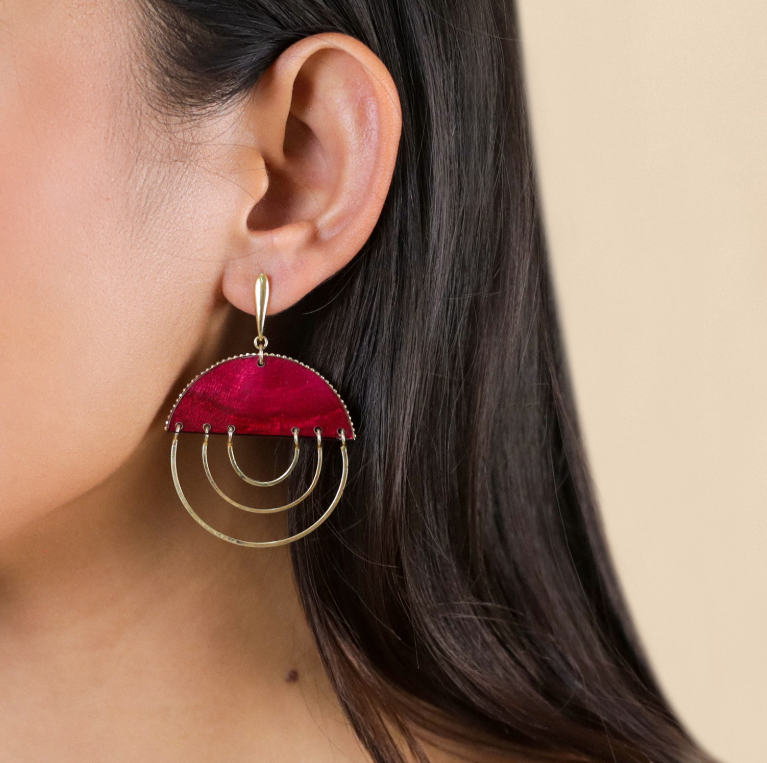 Boucles doreilles poussoirs 3 demi cercle marly 3