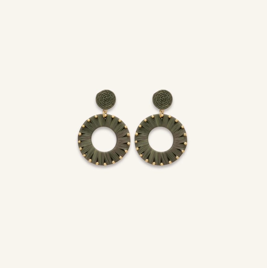 Boucles d\'oreilles Joee - Vert sous bois