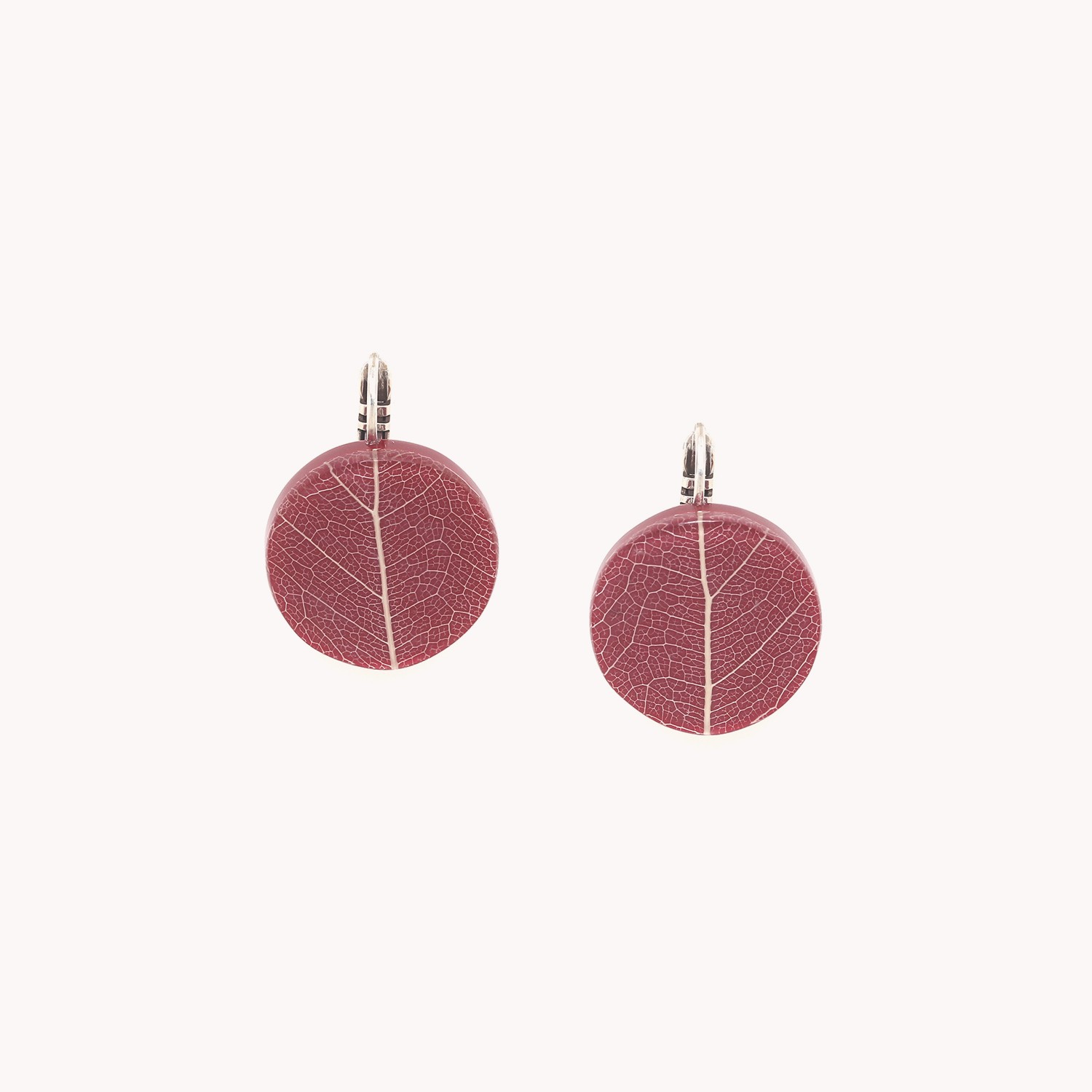 Boucles d\'oreilles dormeuses bordeaux - Ficus Carica
