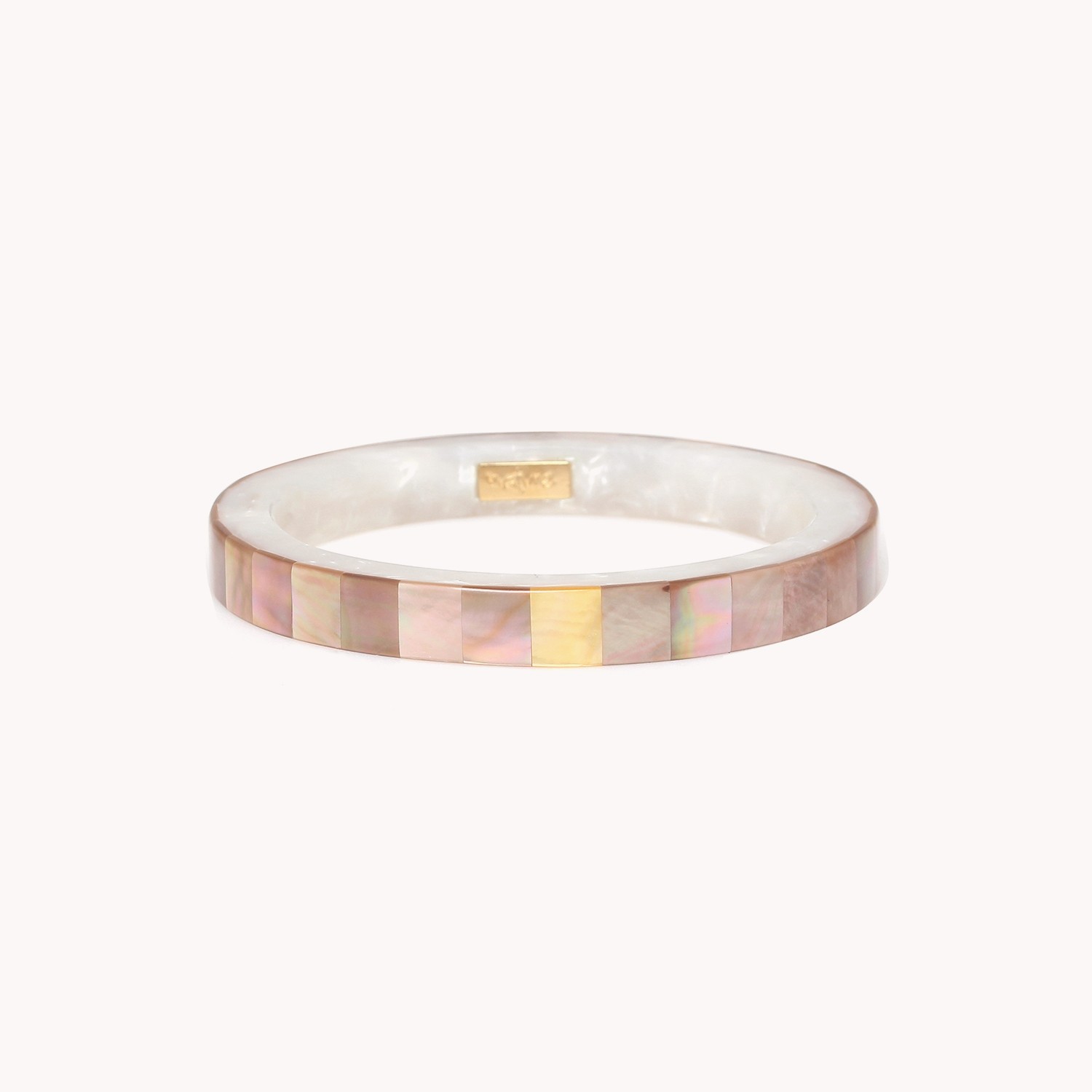 Bracelet jonc marqueterie nacre brune - San Lazzaro