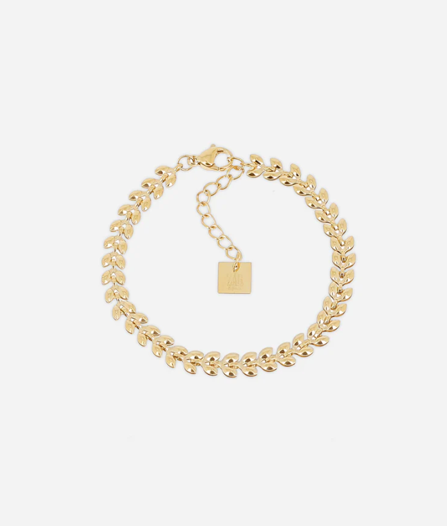 Bracelet Leaf - Acier doré