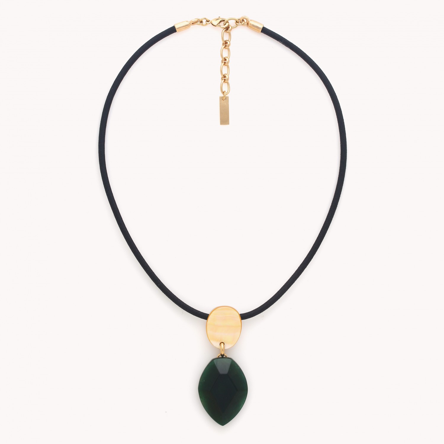 Collier petit pendentif émeraude - Izmir