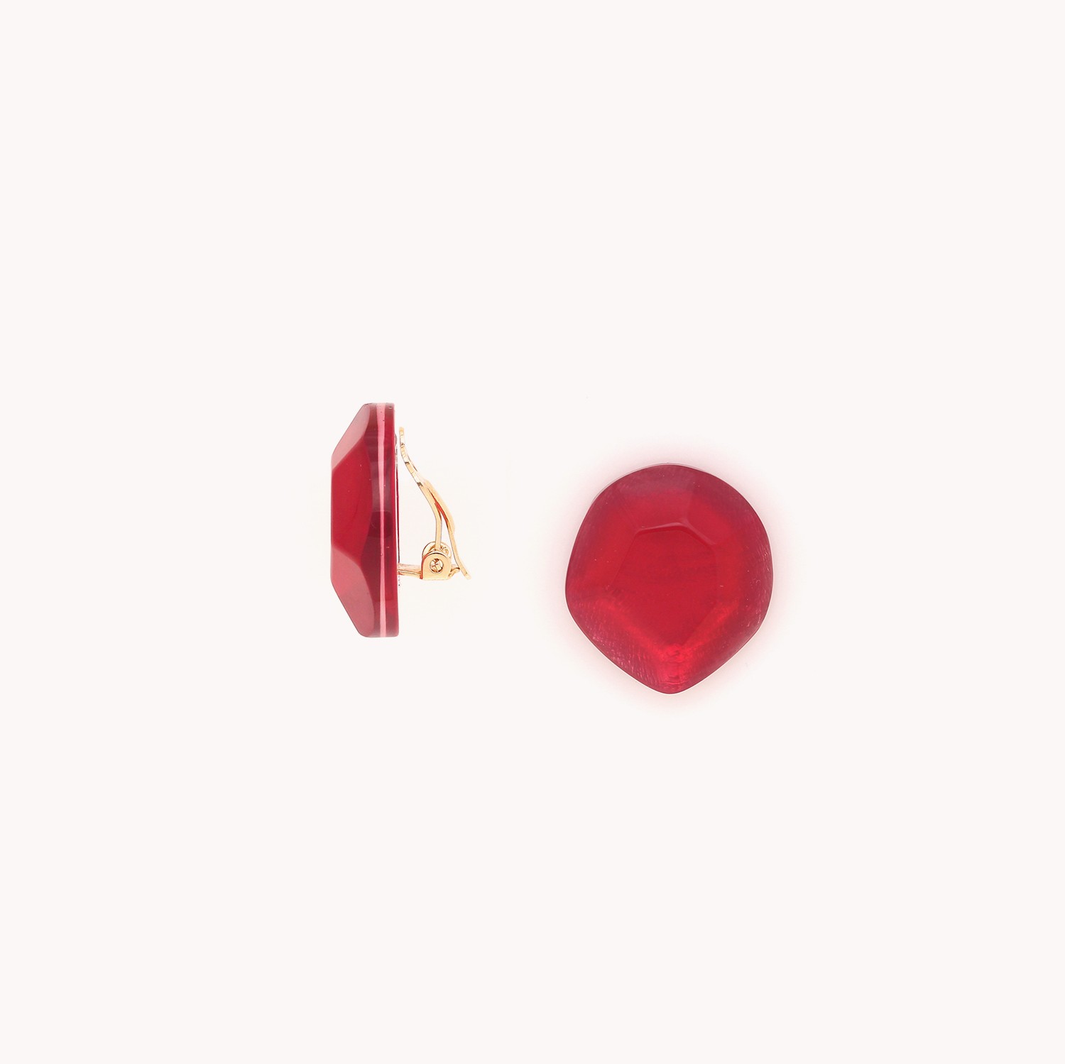 Boucles d\'oreilles clips rubis - Izmir