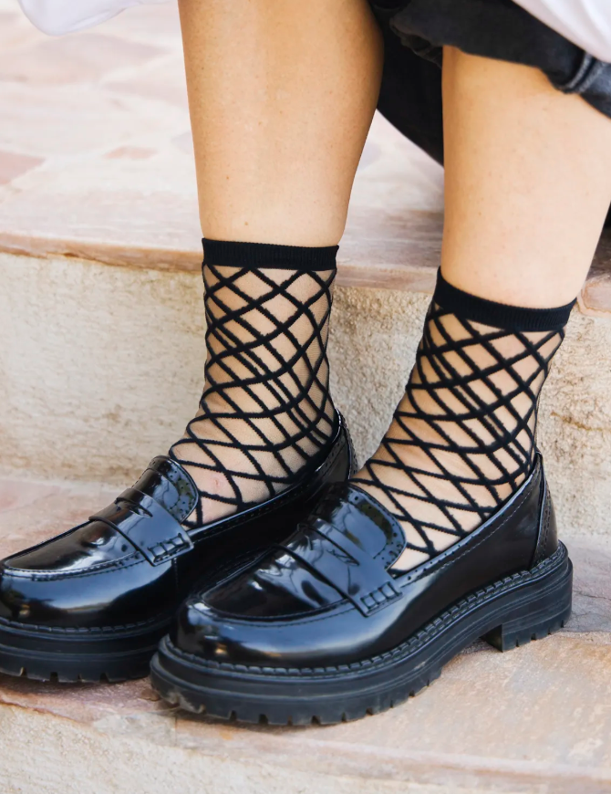 Chaussettes transparentes - Brooklyn Bridge Black