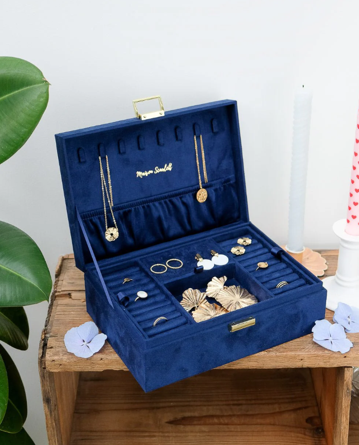 Boite Bijoux Ronde Faïence Bleu | Selency