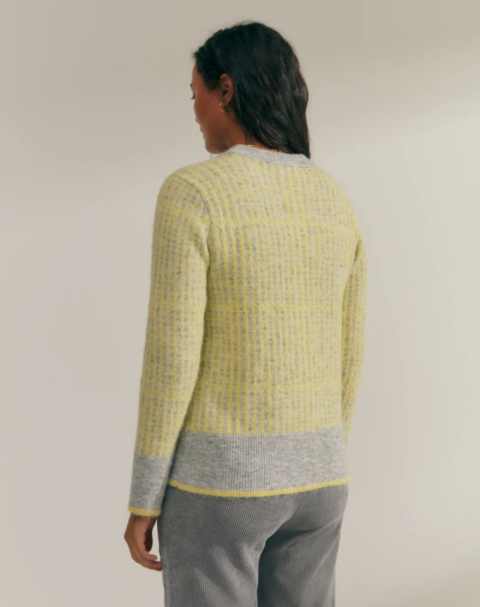 Pull col rond en maille fantaisie-jaune-paz-torras-5