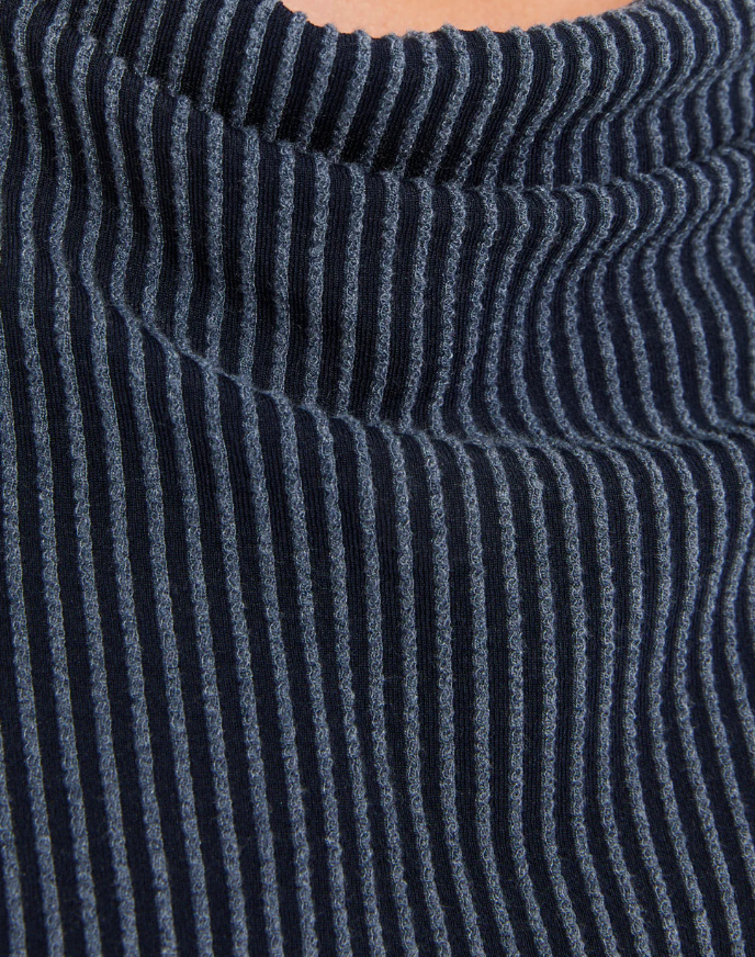 T-shirt en maille côtelée à manches longues bleu paz torras 5