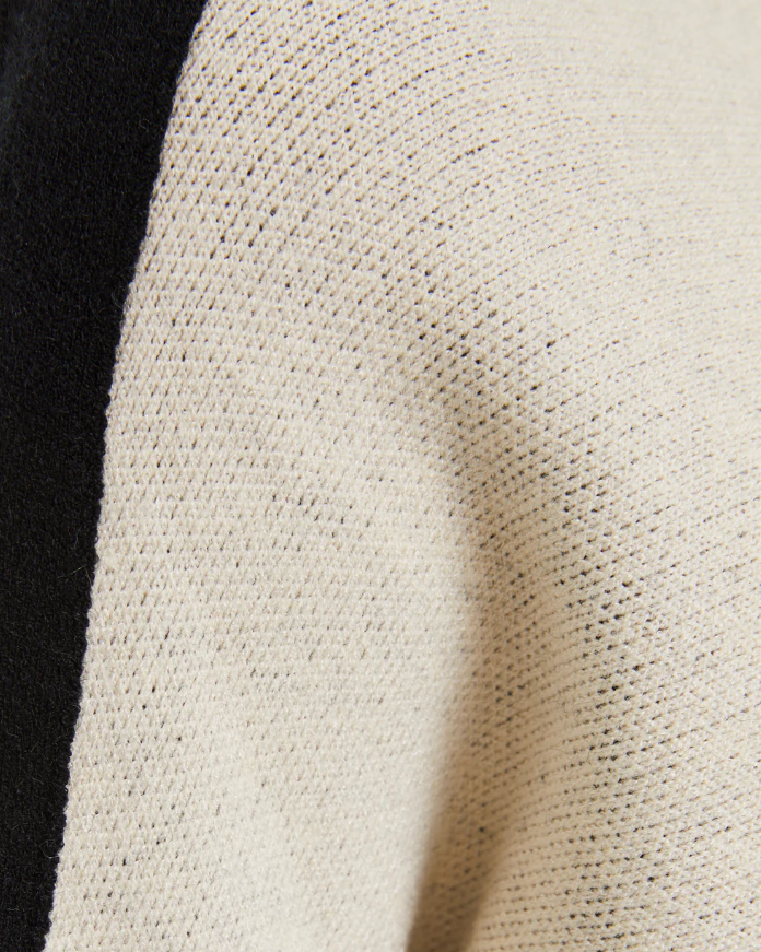 Pull col rond bicolore à manches courtes-brut-paz-torras-5