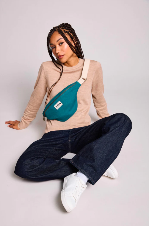 Sac banane Olivia - Bleu paon