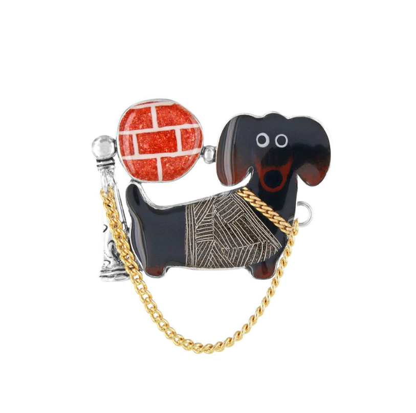 Broche Pas bouger ! - Argent multi