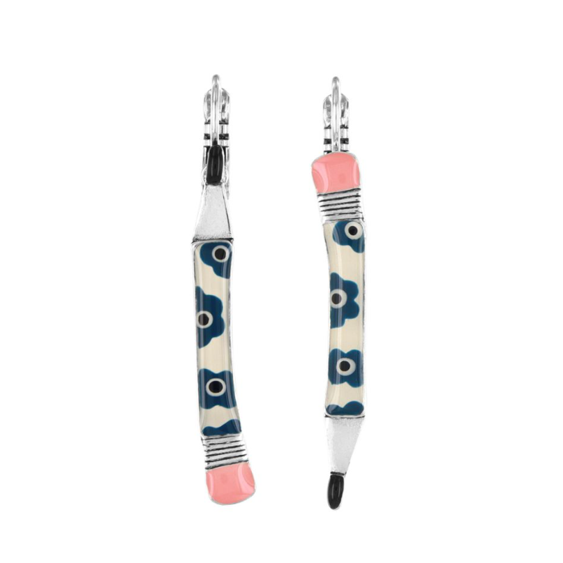 Dormeuses Gomme - Argent bleu
