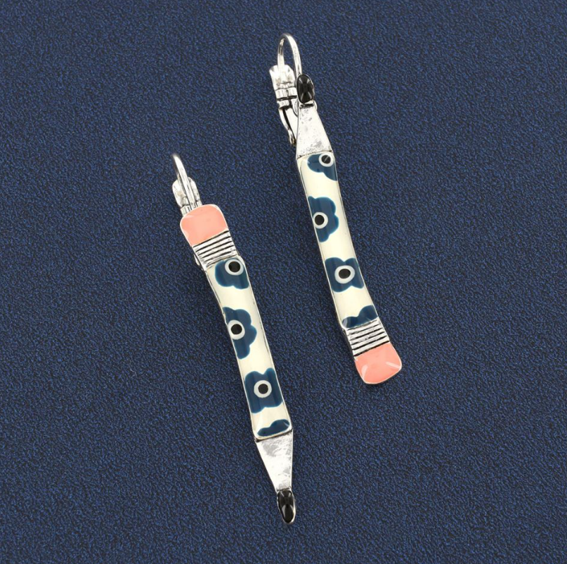 dormeuses gomme argent bleu taratata 3