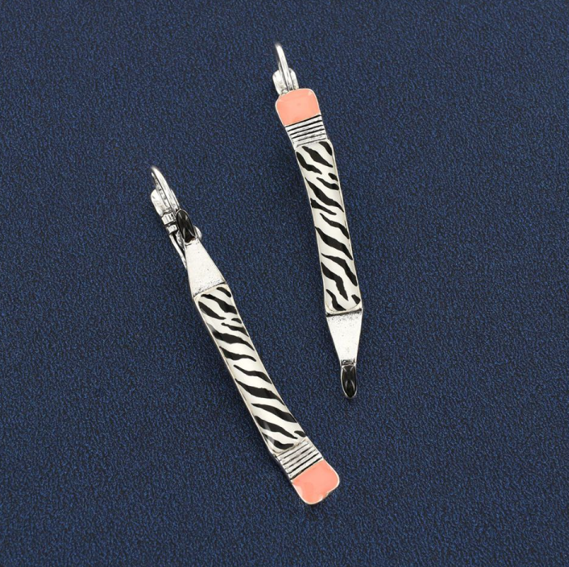 dormeuses gomme argent noir taratata 1