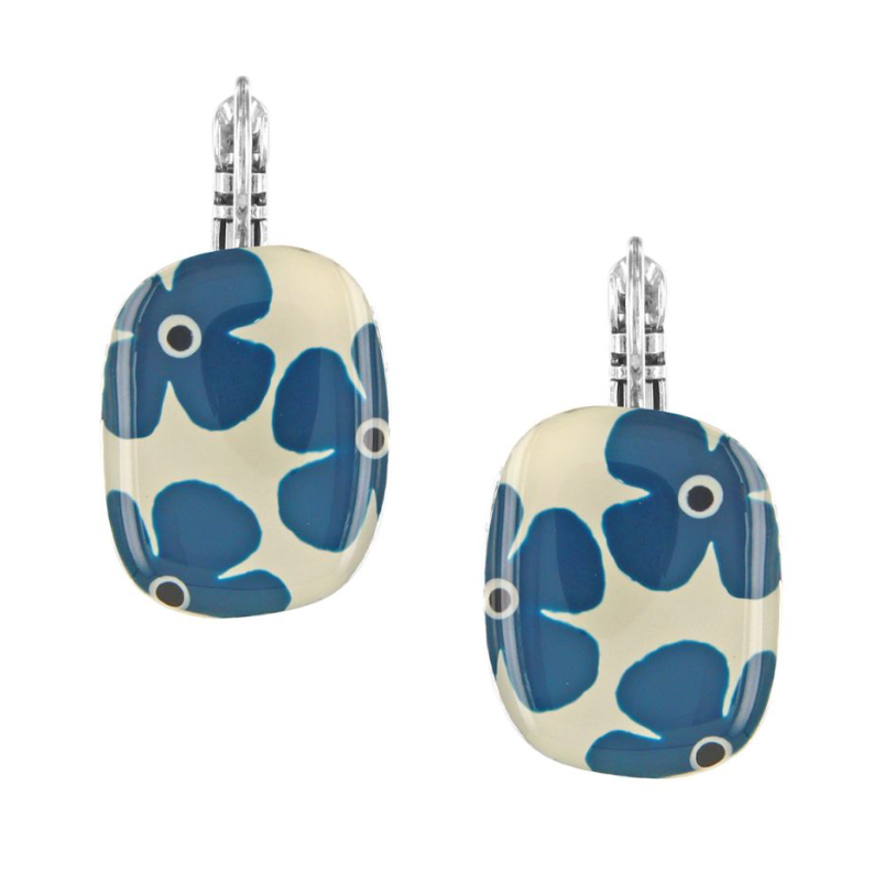 Dormeuses Gomme - Argent bleu