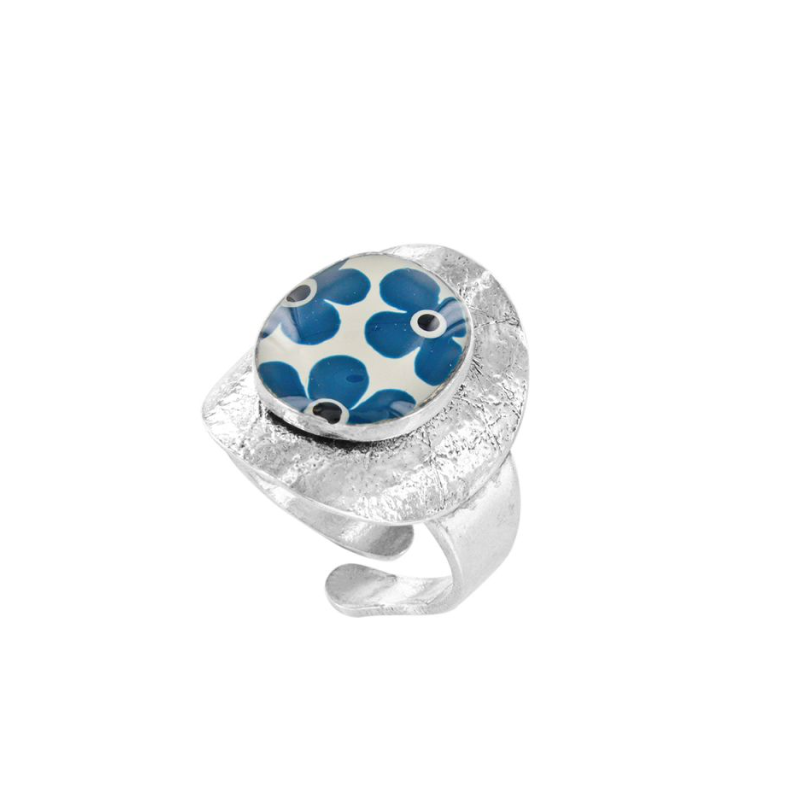 bague gomme argent bleu 3