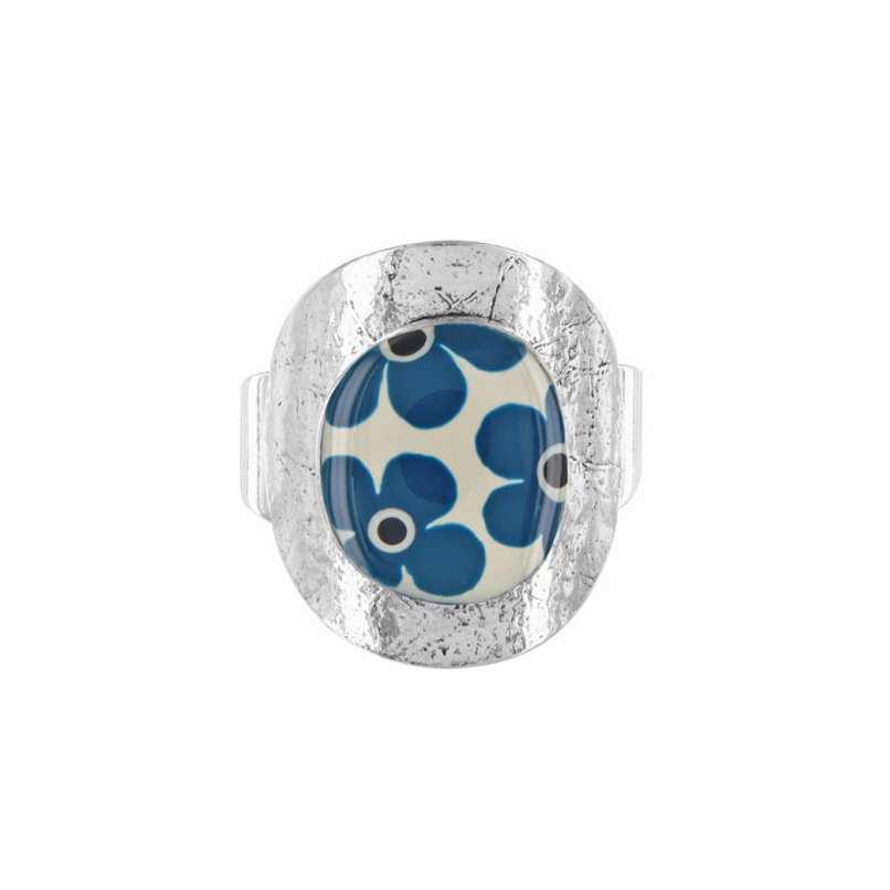 bague gomme argent bleu 4