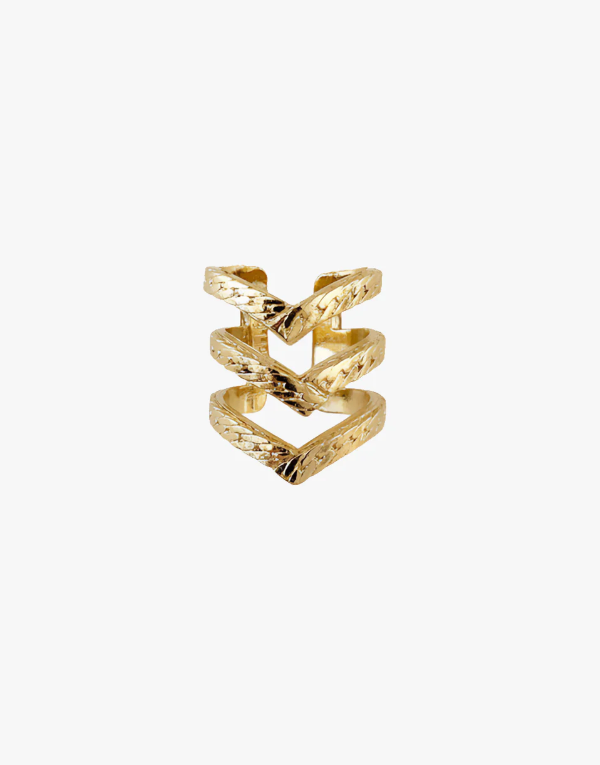 Bague pointe 3 rangs