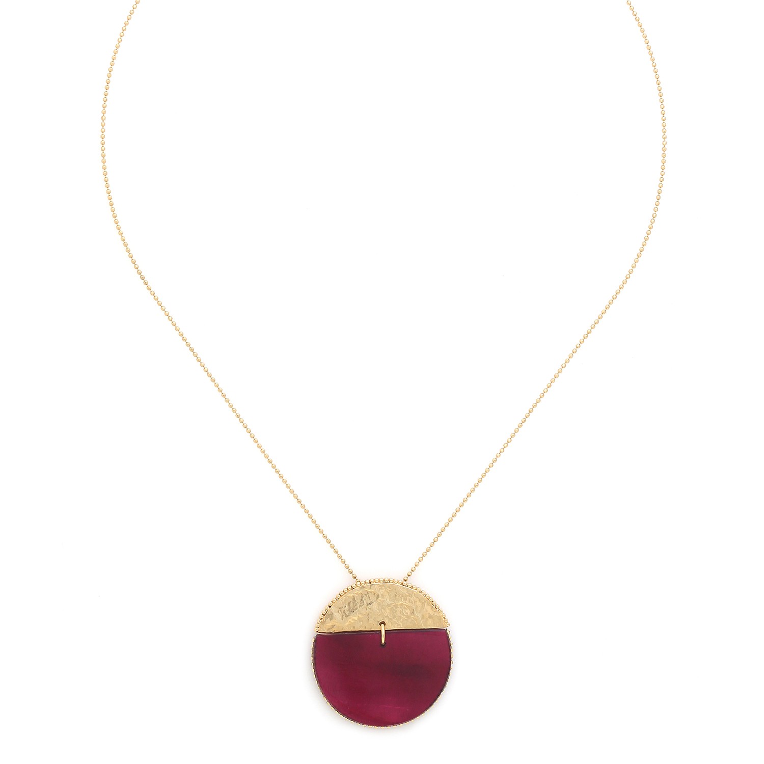 Collier pendentif rond articulé - Marly