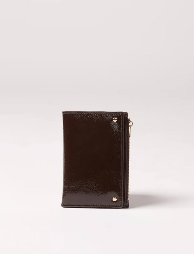 Portefeuille Norma - Verni chocolat