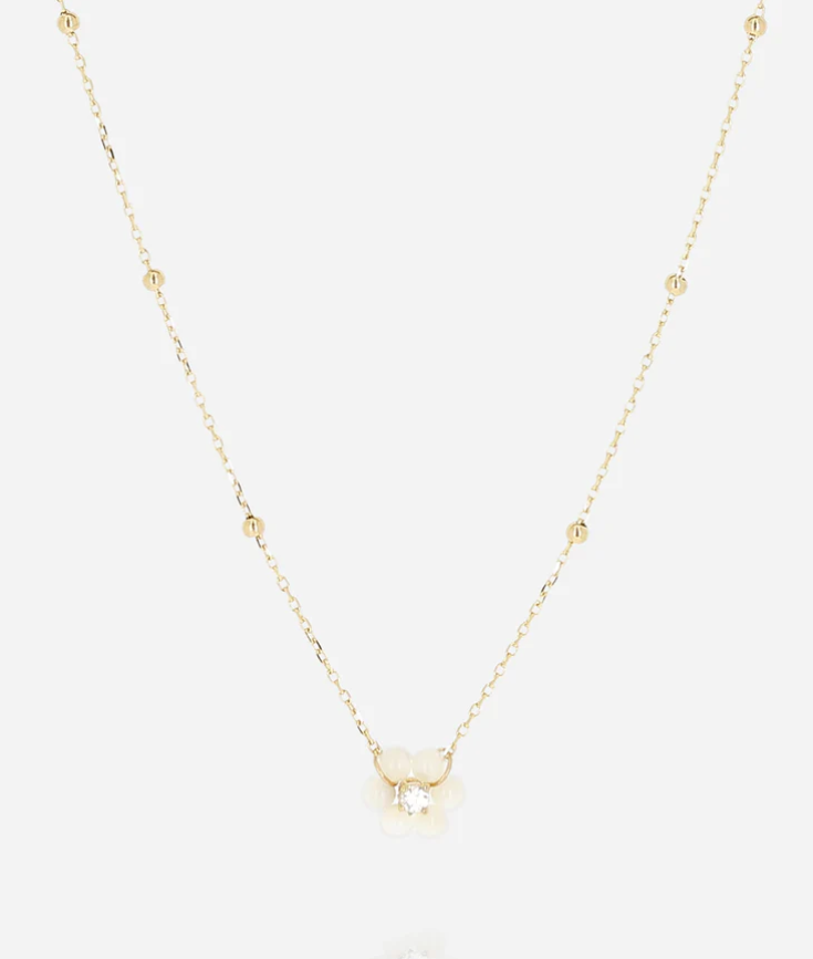 Collier Petalo - Doré et blanc